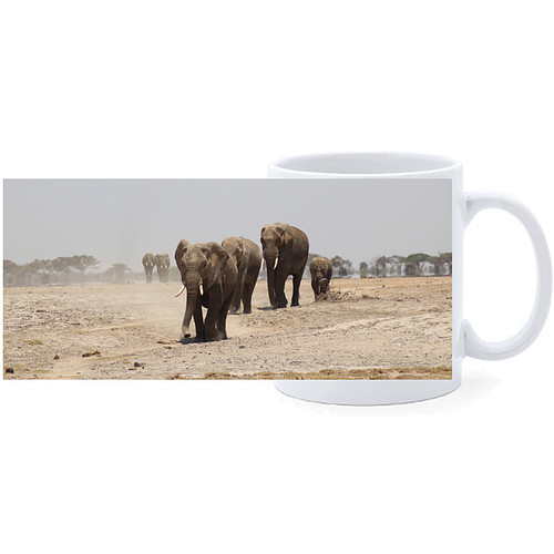 Beker - Olifanten Groep op Savanne