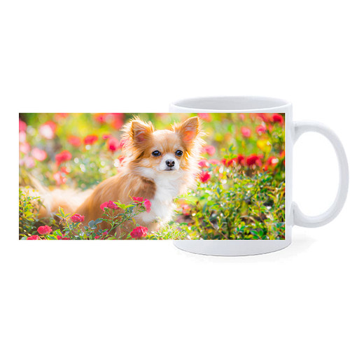 Beker - Chihuahua tussen Bloemen