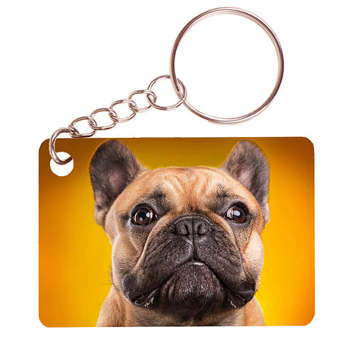 Sleutelhanger 6x4cm - Franse Bulldog Bruin 