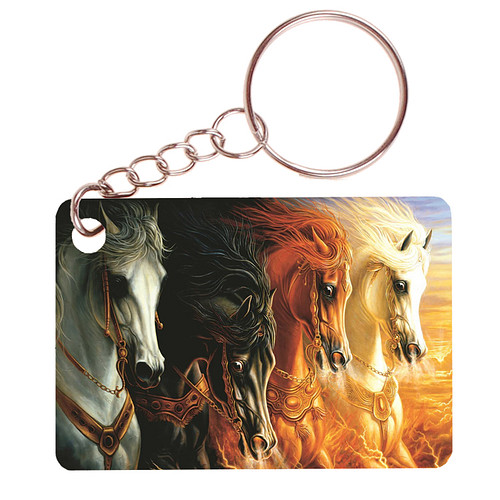 Sleutelhanger 6x4cm - Horses of the Apocalypse Illustratie