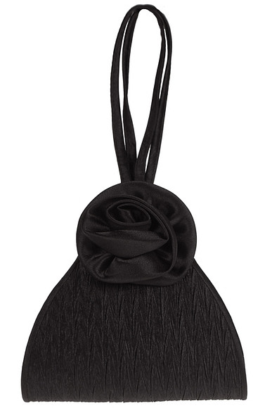 Avondtasje zwart met een bloem