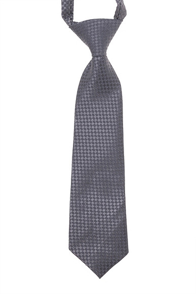 Kinderstropdas donkergrijs geblokt