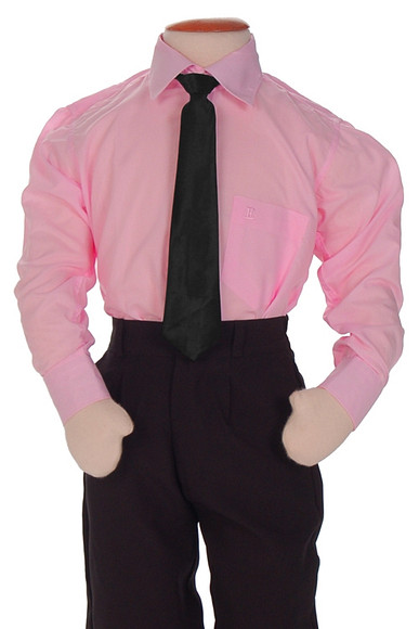 Kinderoverhemd lange mouw roze