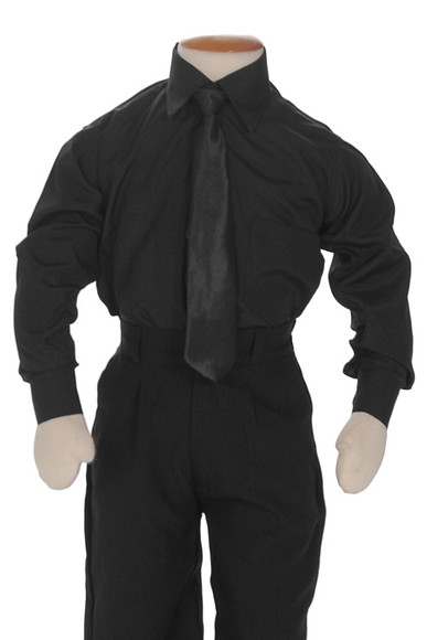 Kinderoverhemd lange mouw zwart