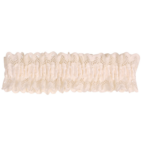 Kousenband ivoor met kant