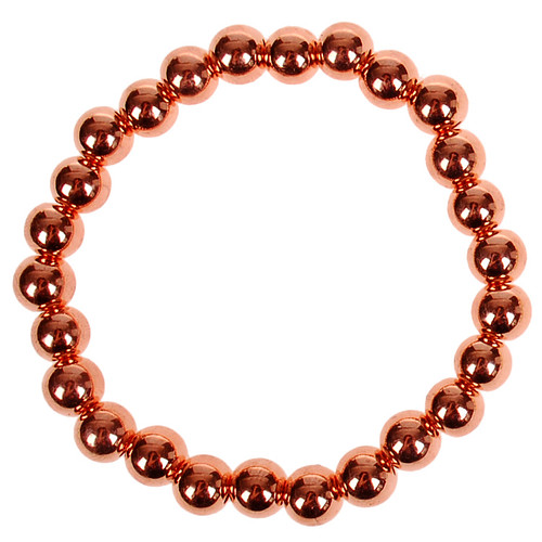 Stoer Elastisch Kinderarmbandje Rozegoud met 6mm Kraaltjes. Accessoire - Bijoux