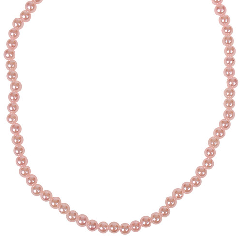 Kinderketting - Lichtroze Imitatiepareltjes 6mm - Elastisch