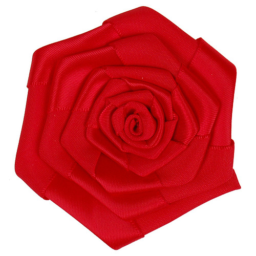 Haarspeldje Rode Roos Groot - Stof - 7cm 