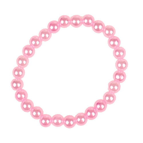 Kinderarmbandje Imitatieparels Roze & Parelmoer - Imitatieparels 6mm - Elastisch 