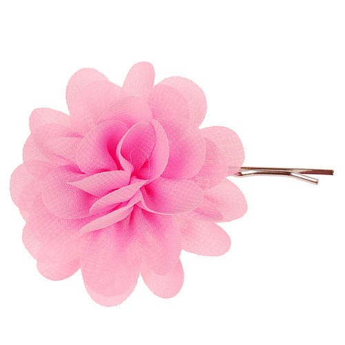 Schuifspeldje Bloem Roze Chiffonstof - 5,5cm