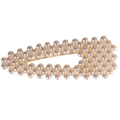 Haarklem met pareltjes off-white - 7cm