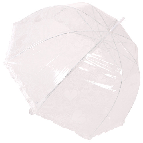 Paraplu doorzichtig met kantmotief groot