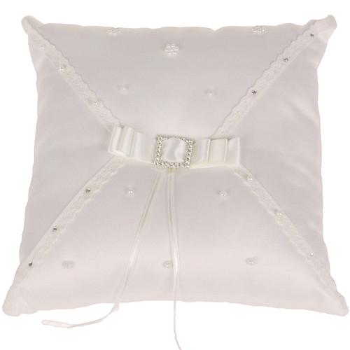 Ringkussen vierkant ivoor