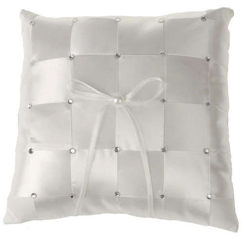 Ringkussen ivoor met strass steentjes