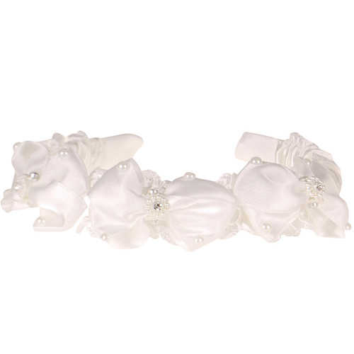 Diadeem ivoor met strikjes