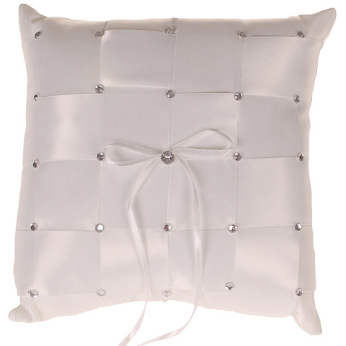 Ringkussen ivoor met strass steentjes