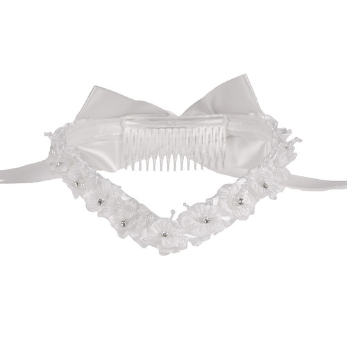 Diadeem meisjes wit met bloemen