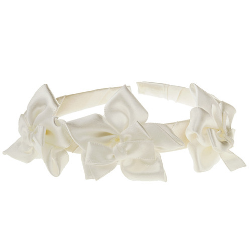 Diadeem ivoor met strikjes