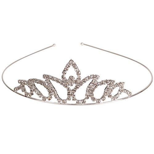 Tiara zilverkleurig met strass steentjes
