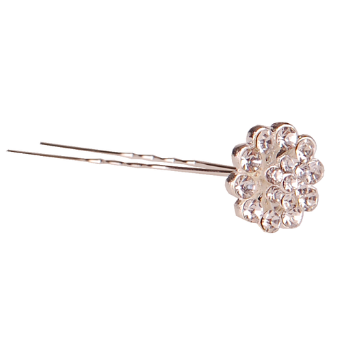 Haarsteker zilverkleurig met strass