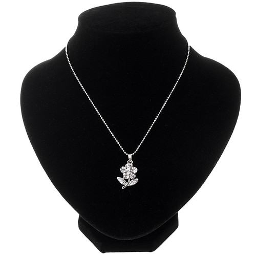 Ketting zilver met bloem