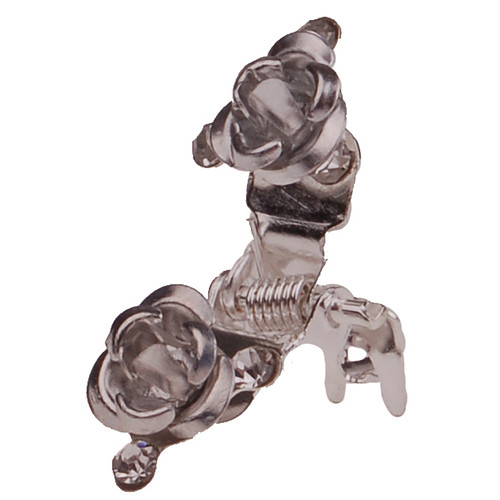 Haarklemmetje roosje met strass