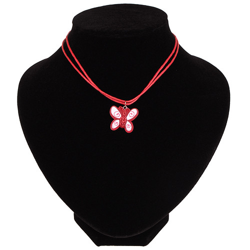 Kinderketting rood met vlinder