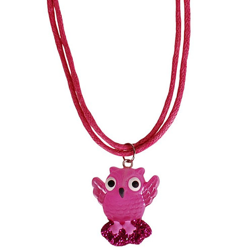 Kinderketting Fuchsia met Uiltje