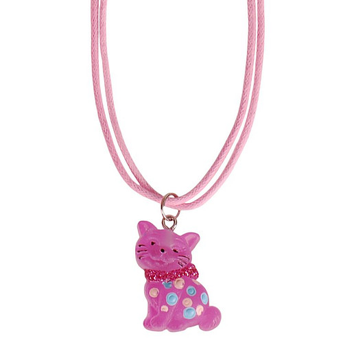 Kinderketting Roze met Poesje