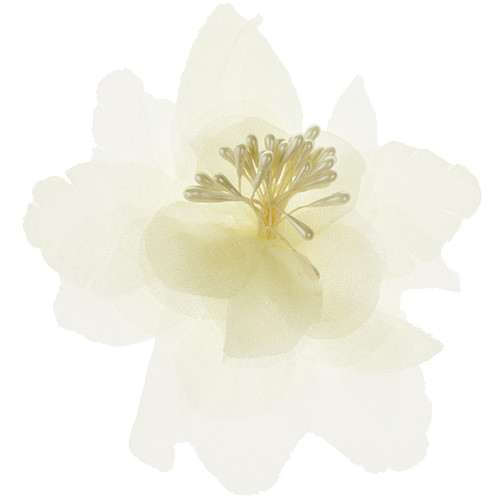 Haarclipje bloem ivoor