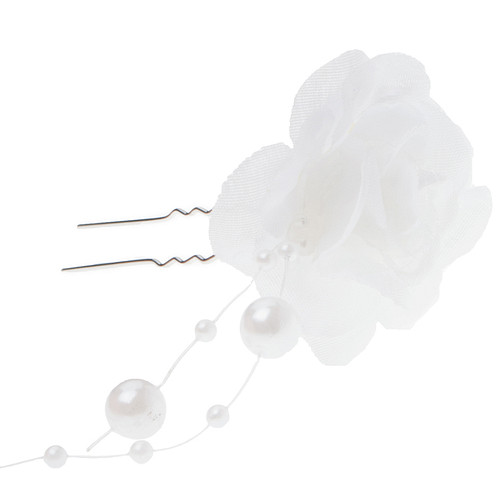 Haarsteker bloem wit