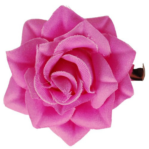 Haarclipje stoffen bloem fuchsia - 5 cm 