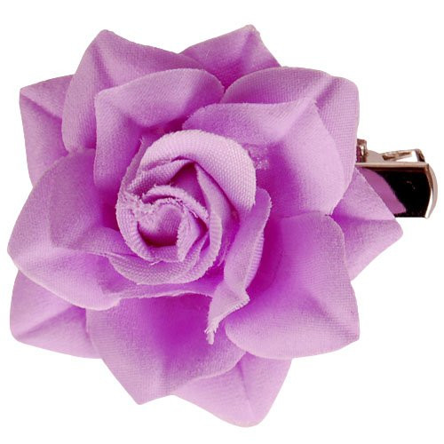 Haarclipje stoffen bloem lila- 5 cm 