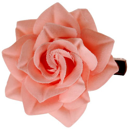 Haarclipje stoffen bloem zalmroze - 5 cm 
