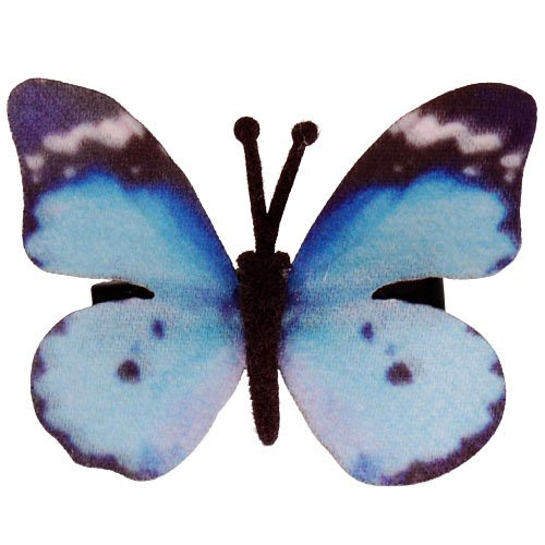 Haarclipje met stoffen vlinder vlindertje blauw - 6 cm 