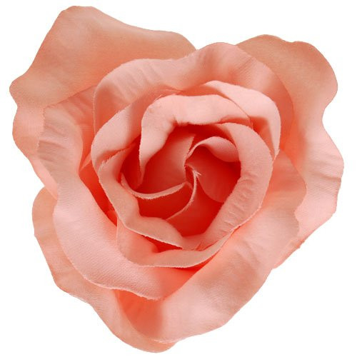 Haarclip grote zalmroze roos - 9 cm