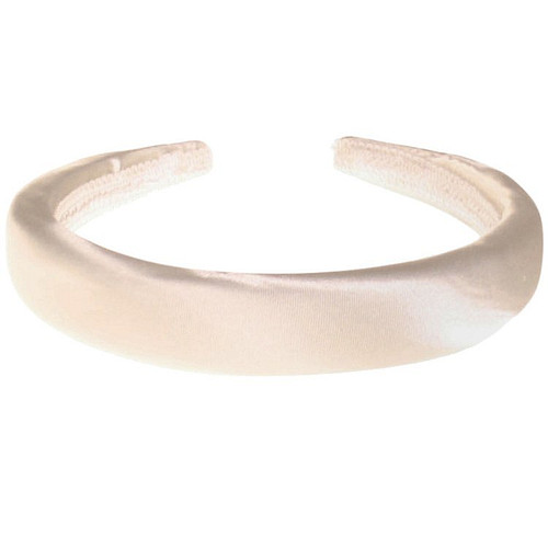 Diadeem Haarband - Ivoorkleurig Satijnstof Gewatteerd - Kindermaat - Breedte 2,5cm 