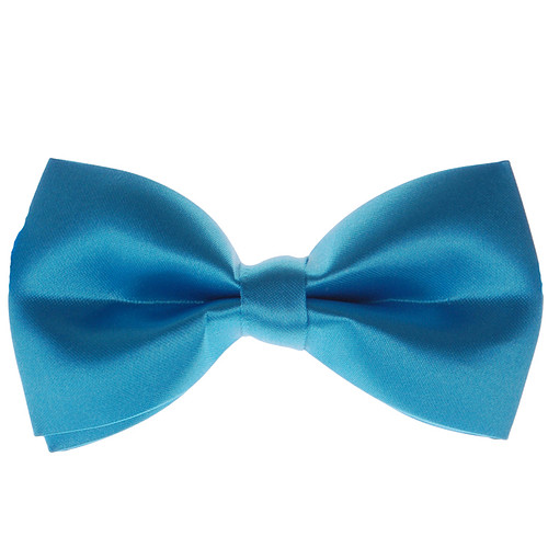 Vlinderstrik glimmend turquoise