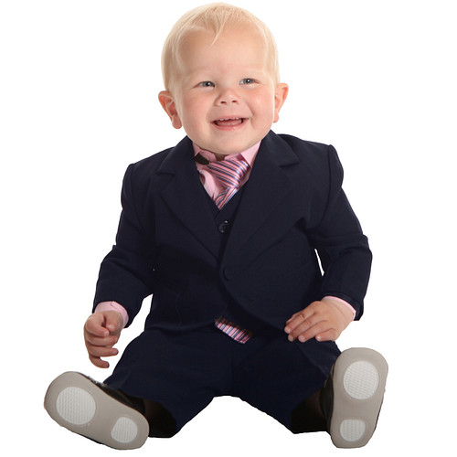 Luxe babykostuum effen donkerblauw