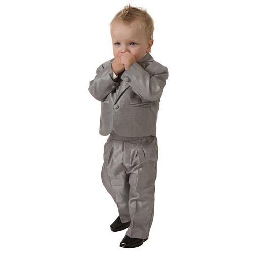 Luxe babykostuum glimmend lichtgrijs