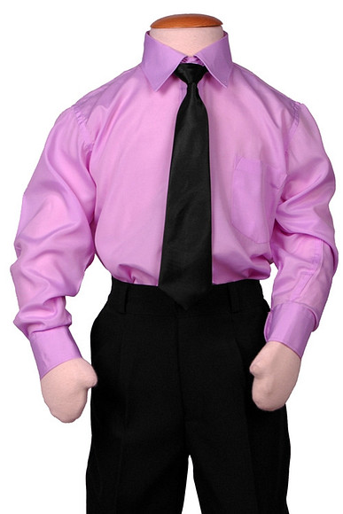 Kinderoverhemd lange mouw lila