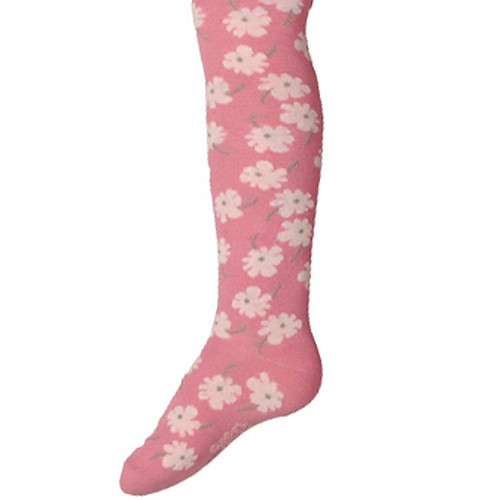 Kindermaillot Oudroze met Witte Bloemen - Biologisch Katoen (GOTS)