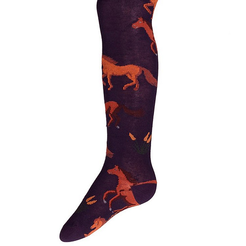 Kindermaillot Donkerblauw met Paarden