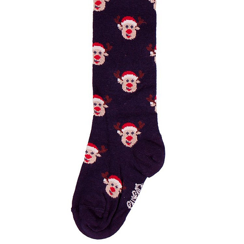 Babymaillot Donkerblauw met Kerstrendieren