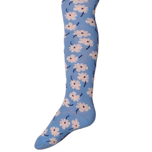 Kindermaillot Lichtblauw met Witte Bloemen - Biologisch Katoen (GOTS)