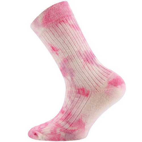 Kindersokken Ribstof Batik/Tie-dye Print Roze