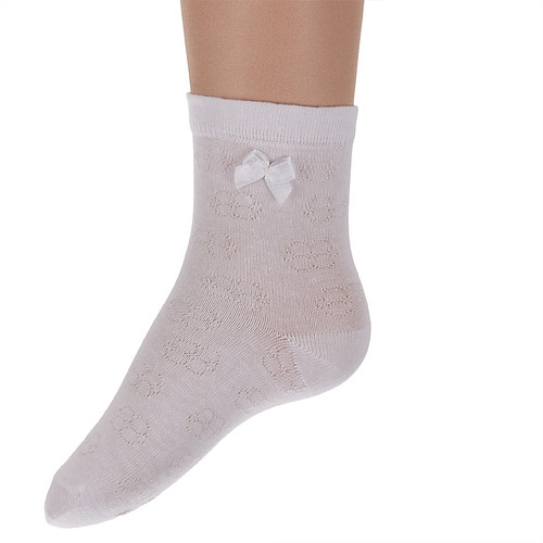 Kindersok wit met strikje