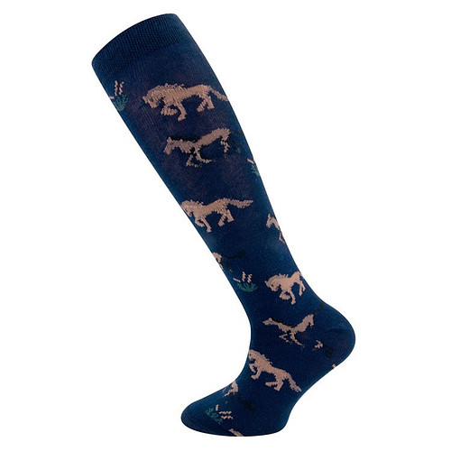 Kniekousen Donkerblauw met Paarden