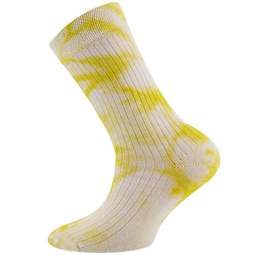 Kindersokken Ribstof Batik/Tie-dye Print Geel