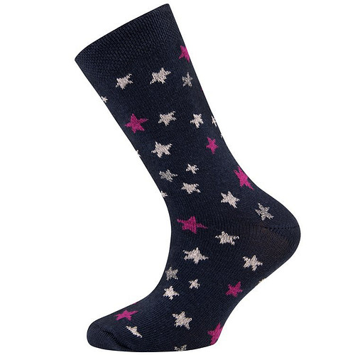 Meisjessok Donkerblauw met Sterren en Zilverdraad - Ewers